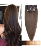SEGO Double Drawn Clip-In Hair Extensions - Real Remy Hair Medium Brown #4 24 (61cm) 90g - Heat-Resistant 8-Part Set - Buy Online on GoSupps.com
