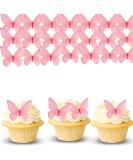 48 Edible Pink Butterflies - Alegre Butterflies TorteDeco | Cake & Cupcake Toppers for Weddings & Baby Showers - Buy Online on GoSupps.com
