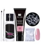 Pink Poly Nail Gel Kit: 15ML Clear Builder Gel, Slip Solution, Nail Forms Tips - All-in-one Starter Kit for Nail Art Beginners - Buy Online on GoSupps.com