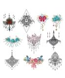 10 Sheets Sternum Chest Temporary Tattoo Sticker Set - Waterproof & Realistic Adult Body Art - 10 PCS - Buy Online on GoSupps.com