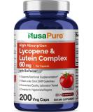 Lycopene & Lutein Complex 50mg - 200 Veggie Capsules | Non-GMO & Gluten Free - Buy Online on GoSupps.com