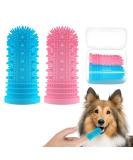 Dog Toothbrush 2 Pack Dog Finger Toothbrush for Dogs Cat Puppy Dental Care&Freshen Breathe Silicone Full Surrounded Bristles Dog Tooth Brush Reusable with Box Easy Dog Teeth Cleaning(Blue+Pink) Blue& Pink - Buy Online on GoSupps.com