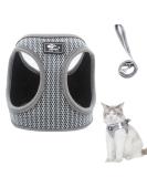 Cat dishes with a leash outbreak -proof cat leash with dishes for cats adjustable cat dishes breakout reflective tableware set for cats Small dogs (gray -s) S gray - Buy Online on GoSupps.com