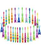 Hushee 48-Piece Toddler Toothbrush Set | Kids Manual Toothbrushes with Suction Cups & Covers | Soft Bristle Animal Toothbrushes for Sensitive Teeth - Buy Online on GoSupps.com