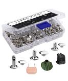 240 Sets TLKKUE Leather Double Cap Rivets - DIY Leather Craft Kit for Bags, Clothes, Shoes, Belts - Silver Decorative Rivets - Buy Online on GoSupps.com