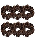 6 Pcs Satin Silk Hair Scrunchies Soft Hair Ties Fashion Hair Bands Hair Bow Ropes Hair Elastic Bracelet Ponytail Holders Hair Accessories for Women and Girls (4.5 Inch Dark Brown) 4.5 Inch (Pack of 6) Dark Brown - Buy Online on GoSupps.com