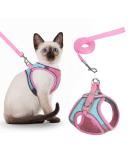 NiCoLa Escape-Proof Cat Harness Set | Reflective Strip | Adjustable Soft Harness for Small Cats (Pink&Green, S) - Buy Online on GoSupps.com