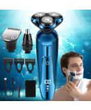 Buy Advanced Electric Razor for Men - Cordless Rechargeable 3D Rotary Shaver Waterproof Wet/Dry Grooming Gift in Bright Blue - Buy Online on GoSupps.com