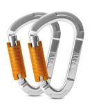3-Piece UIAA Certified 25KN Auto-Locking Carabiner Set - Versatile Climbing Equipment for Hammocks Swings & Dog Leashes - Buy Online on GoSupps.com