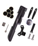 GIYO Mini Bike Pump with Pressure Gauge - Portable Compact Bicycle Pump for Presta & Schrader Tires - Tire Repair Kit Included - 120 PSI - Ideal for Road, Mountain, BMX Cycling - Includes Ball Pump Needle - Buy Online on GoSupps.com