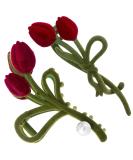 OIIKI Tulip Flower Hair Claw Clips with Pearl 2pcs - Large Red Tulip Metal Claw Clip for Thick Thin Hair - Fashion Grips Jaw Accessories - Buy Online on GoSupps.com