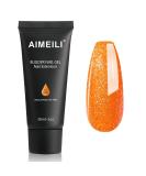 AIMEILI Orange Glitter Poly Nail Extension Gel - Hema Free Nail Builder for DIY Nail Art &Salon Use - Perfect Gift for Women - Buy Online on GoSupps.com