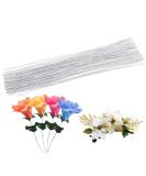 Cinvo 22 Gauge Floral Stem Wire 100 Count - 14 Inch Paper Wrapped Wire for Flower Arrangements, DIY Bouquet, Handcrafts - White - Buy Online on GoSupps.com