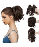 CJL HAIR Claw Clip Short Ponytail Hair Extensions Bendable Metals Messy Bun Hair piece Straight Fake Hairpieces Dark Brown 8 inch - Buy Online on GoSupps.com