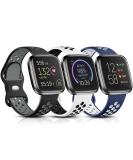 Witzon Sport Bands for Fitbit Versa 2/Lite, Breathable Silicone Replacement Wristbands - Large Black/Gray/White/Blue, Compatible with Versa Smartwatch - Men/Women - Buy Online on GoSupps.com