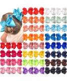 40 Pack Hair Bows Clips - Grosgrain Ribbon Hair Bows for Girls & Toddlers - 20 Colors, 6 Inch Alligator Clips - Buy Online on GoSupps.com