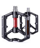 CXWXC Aluminum Alloy Road/MTB Bike Pedals - Mountain Bike Pedal with Removable Anti-Skid Nails - Black-Red - Buy Online on GoSupps.com