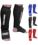 Black Washable MMA Shin & Instep Padded Guards - Large | Combat Sports - Buy Online on GoSupps.com