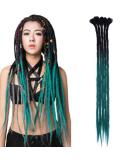 Buy Dreadlocks Hair Extension Art | Synthetic Afro Kinky Strands for Braiding - Black to Lake Blue 60cm (10 M ches) - International Shipping Available - Buy Online on GoSupps.com