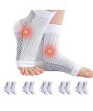 Neuropathy Socks for Women Men - Compression Ankle Support Brace for Plantar Fasciitis and Sprained Ankle - 5 Pairs (White L/XL) - Buy Online on GoSupps.com