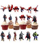 Superheld Cake Topper Set - 48 Avengers Cupcake Decorations for Kids Birthday Parties & Superhero Themes - Buy Online on GoSupps.com