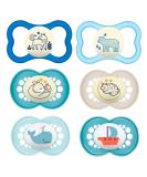 Buy MAM Day & Night Pacifiers 16+ for Boys - Set of 6 with Sterilized Transport Boxes | Soft Silicone & Original Design - International Shipping Available - Buy Online on GoSupps.com