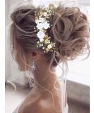 Vakkery Gold Flower Bridal Hair Vine Pearl Headband & Hair Accessories for Women & Girls - Buy Online on GoSupps.com