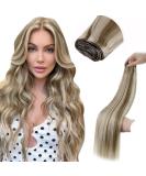 LAAVOO Real Hair Extensions - Brown Highlight 100g Sew-In Weft Hair 45cm #P8/60 for Gorgeous Hair Transformations - Buy Online on GoSupps.com