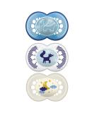 MAM Original Day & Night Baby Pacifier 3 Pack - Glows in The Dark - Boy 6-16 Months - Promotes Healthy Oral Development - Buy Online on GoSupps.com