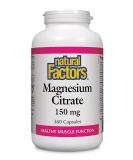 Natural Factors Magnesium Citrate 150 mg - 360 Capsules for Muscle & Nerve Support - Buy Online on GoSupps.com