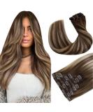 Hetto Balayage Clip Extensions - Remy Real Hair #4/27/4 Chocolate Brown to Caramel Blonde - 55 cm - Shop Best-Selling Internationally - Buy Online on GoSupps.com