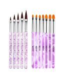 7pcs Acrylic Brush & 5pcs Nail Gel Brush Set - UV Gel & Acrylic Brushes for DIY Nail Art Design - 12 STK Violet - Buy Online on GoSupps.com