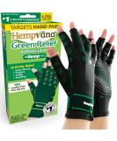 Hempvana Green Relief Arthritis Gloves | As Seen On TV | Advanced Compression for Pain & Swelling Relief | Adjustable Wrist Strap | Non-Slip Grip | L/XL (1 Pair) - Buy Online on GoSupps.com