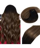 Vivien Real Hair Treat Extensions - Remy Tress Natural Black to Dark Brown with Ash Blonde Balayage | 40cm 100g #1B/4/18 - Buy Online on GoSupps.com