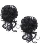 2 Black Wig Loops Women's Hair Accessories Hair Extensions Wig Pieces Curly Bun Bun Extension Clip-On Hair Messy Bun for Women With Thin Hair Short Hair Extensions Hair Accessories - Buy Online on GoSupps.com
