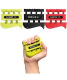 Buy Grip Strength Trainer - Finger & Hand Strengthening Tool for Home Office & Gym | Ideal for Athletes Musicians & Therapy - Yellow/Black/Red - Buy Online on GoSupps.com