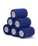 Lab On Adhesive 7.5cm x 4.5m - 6 Rolls Self-Adhering Cohesive Bandage for Dogs & Sports - Blue Veterinary Wrap for First Aid on Wrist & Feet - Buy Online on GoSupps.com