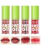 LOPHE 4Pcs Plumping Lip Oil Kit Makeup Lip Gloss Set Crystal Jelly Lip Care Oil Long Moisturizing Lip Gloss Tinted Lip Oil Non-Sticky FInish High-Shine 12 Hours Hydrating Dark Liquid Lipsticks 4PCS-B - Buy Online on GoSupps.com