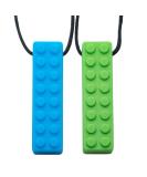 Tilcare Chew Chew Sensory Necklace Best for Kids or Adults That Like Biting or Have Autism Perfectly Textured Silicone Chewy Toys - Chewing Pendant for Boys & Girls - Chew Necklaces Blue and Green - Buy Online on GoSupps.com