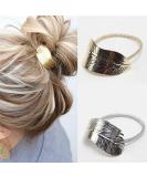 Buy Daedalus 2pcs Women Leaf Design Elastic Ponytail Holder Hair Bands - Stylish & Durable Hair Accessories for International Shipping - Buy Online on GoSupps.com