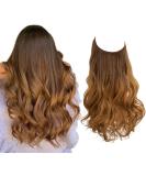 SARLA 18 Inch Invisible Adjustable Wire Hair Extension - Curly Wavy Synthetic Hairpiece for Women - Brown to Golden Ombre - Heat Resistant Fiber - Pack of 1 - Buy Online on GoSupps.com