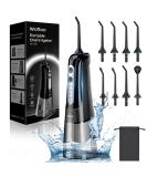 Buy Cordless Water Dental Flosser - 8 Jet Tips 300ML Portable & Rechargeable IPX7 Waterproof for Effective Teeth Cleaning - Perfect for Home & Travel (Black - Buy Online on GoSupps.com