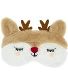 KiiMos Kids Eye Mask - Soft Plush Blindfold Cute Animal Cartoon Sleep Eye Cover for Girls, Teens, Women - Christmas Elk Design - Buy Online on GoSupps.com
