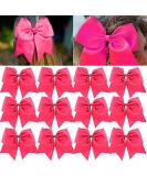 CEELGON 8 Large Pink Cheer Bows Ponytail Holders - Set of 12 | Grosgrain Ribbon Hair Ties for Teens, Women, Girls | Ideal for Cheerleaders and Sports - Buy Online on GoSupps.com