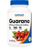 Nutricost Guarana 1000mg Serving, 150 Vegetarian Capsules - Natural Herbal Brazilian Caffeine Energizer Supplement - Buy Online on GoSupps.com