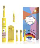 Buy Rechargeable Musical Electric Toothbrush for Kids 3-12 - Intelligent Timer 3 Modes 4 Brush Heads & Holder - Fun Caricature Design! - Buy Online on GoSupps.com