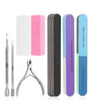 Wovte 11-Piece Nail File Set with Buffer Blocks, Cuticle Nipper, and Pusher - Manicure Tools for Dead Skin Trimming - Buy Online on GoSupps.com