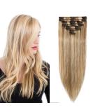 Buy SEGO Clip-In Hair Extensions - 100% Remy Human Hair 22 Smooth White/Brown/Light Blond #12P613-1 75g - Thin 8 Bricks for Easy Styling - Buy Online on GoSupps.com