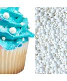 White Edible Sugar Beads - Beach Seaside Pearls Cake Cupcake Dessert Decoration - 4oz - Buy Online on GoSupps.com
