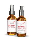 Eva Naturals Retinol Serum 2.5% - Anti-Aging Face Serum with Hyaluronic Acid & Vitamin E - Reduce Wrinkles & Dark Spots - 2 Pack 2 Fl Oz - Buy Online on GoSupps.com